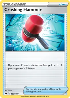 Crushing Hammer Pokemon card from Sword & Shield