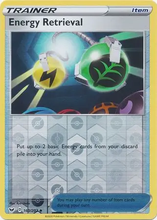 Energy Retrieval Reverse Holo Pokemon card from Sword & Shield