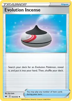 Evolution Incense Pokemon card from Sword & Shield