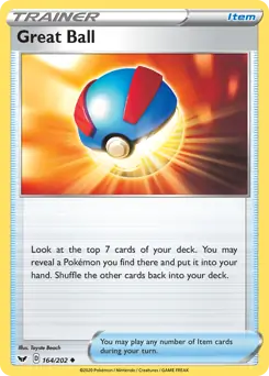 Great Ball Pokemon card from Sword & Shield