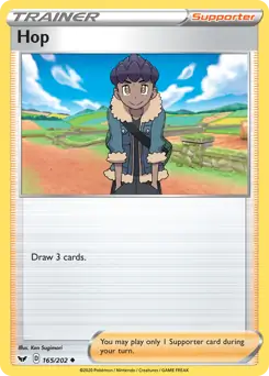 Hop Pokemon card from Sword & Shield