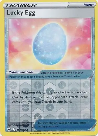 Lucky Egg Reverse Holo Pokemon card from Sword & Shield