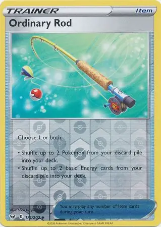 Ordinary Rod Reverse Holo Pokemon card from Sword & Shield