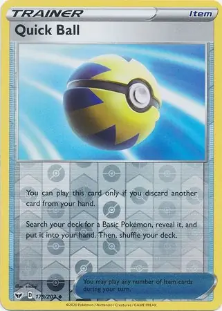 Quick Ball Reverse Holo Pokemon card from Sword & Shield