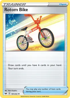 Rotom Bike Pokemon card from Sword & Shield