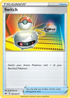 Switch Pokemon card from Sword & Shield
