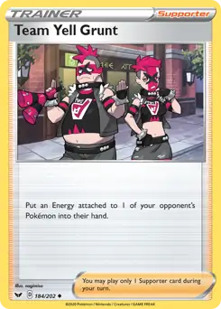 Team Yell Grunt Pokemon card from Sword & Shield