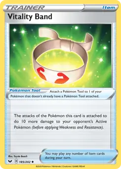 Vitality Band Pokemon card from Sword & Shield