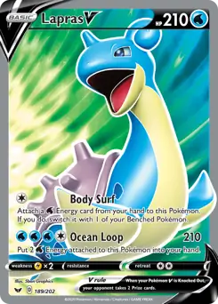 Full Art Lapras V Pokemon card from Sword & Shield