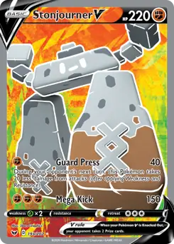 Full Art Stonjourner Pokemon card from Sword & Shield