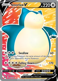 Full Art Snorlax V Pokemon card from Sword & Shield