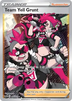 Full Art Team Yell Grunt Pokemon card from Sword & Shield