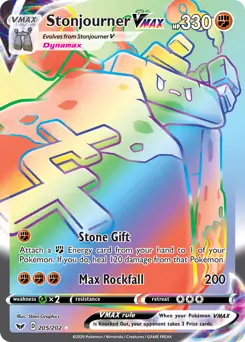 Stonjourner VMAX Secret Pokemon card from Sword & Shield