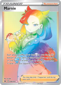 Marnie Secret Pokemon card from Sword & Shield