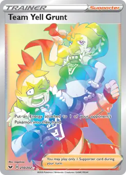 Team Yell Grunt Secret Pokemon card from Sword & Shield