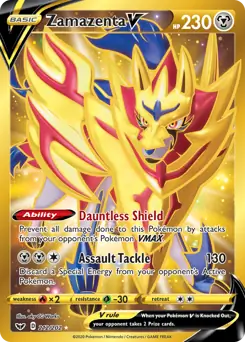 Zamazenta V Secret Pokemon card from Sword & Shield