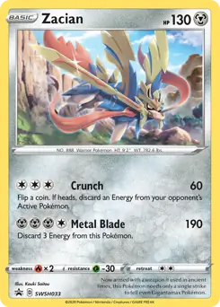 Zacian Pokemon card from Sword & Shield Promo