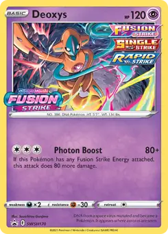Deoxys Pokemon card from Sword & Shield Promo