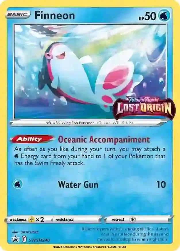 Finneon Pokemon card from Sword & Shield Promo