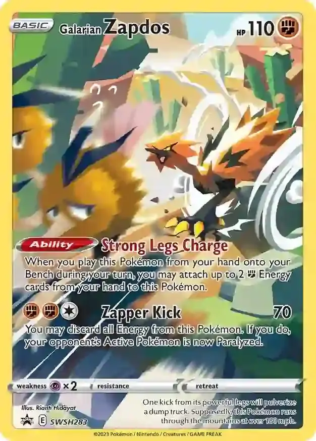 Galarian Zapdos Pokemon card from Sword & Shield Promo