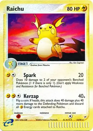 Raichu Reverse Holo Pokemon card from Team Magma vs Team Aqua