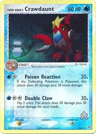 Team Aqua's Crawdaunt Reverse Holo
