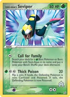 Team Aqua's Seviper Pokemon card from Team Magma vs Team Aqua