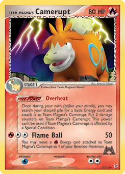 Team Magma's Camerupt Pokemon card from Team Magma vs Team Aqua