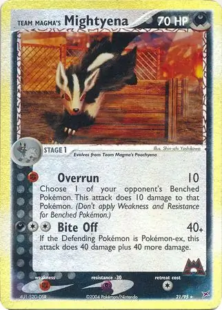 Team Magma's Mightyena Reverse Holo Pokemon card from Team Magma vs Team Aqua