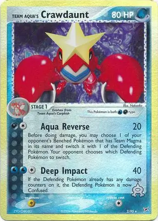 Team Aqua's Crawdaunt Reverse Holo