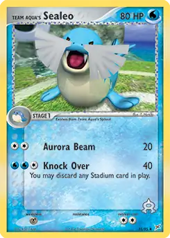 Team Aqua's Sealeo Pokemon card from Team Magma vs Team Aqua