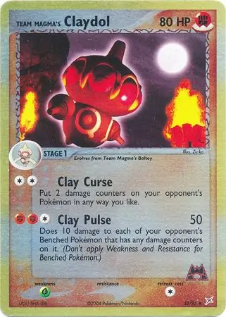 Team Magma's Claydol Reverse Holo Pokemon card from Team Magma vs Team Aqua
