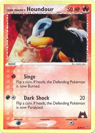 Team Magma's Houndour Reverse Holo Pokemon card from Team Magma vs Team Aqua