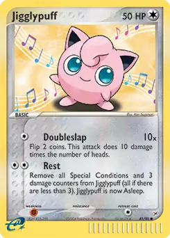 Jigglypuff Pokemon card from Team Magma vs Team Aqua
