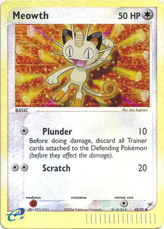 Meowth Reverse Holo Pokemon card from Team Magma vs Team Aqua