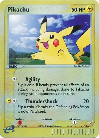 Pikachu Reverse Holo Pokemon card from Team Magma vs Team Aqua