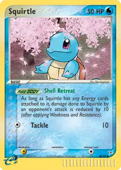 Squirtle Pokemon card from Team Magma vs Team Aqua