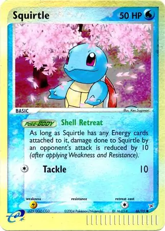 Squirtle Reverse Holo Pokemon card from Team Magma vs Team Aqua