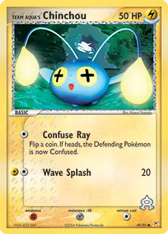 Team Aqua's Chinchou Pokemon card from Team Magma vs Team Aqua