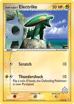 Team Aqua's Electrike Pokemon card from Team Magma vs Team Aqua