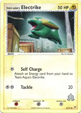 Team Aqua's Electrike Reverse Holo Pokemon card from Team Magma vs Team Aqua