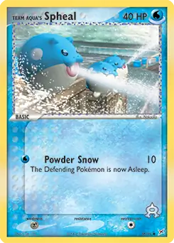 Team Aqua's Spheal Pokemon card from Team Magma vs Team Aqua