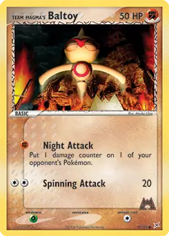 Team Magma's Baltoy Pokemon card from Team Magma vs Team Aqua