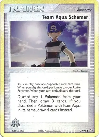 Team Aqua Schemer Reverse Holo Pokemon card from Team Magma vs Team Aqua
