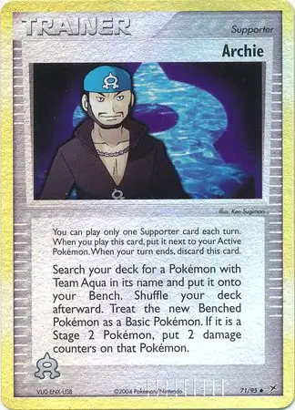 Archie Reverse Holo Pokemon card from Team Magma vs Team Aqua