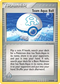 Team Aqua Ball Pokemon card from Team Magma vs Team Aqua