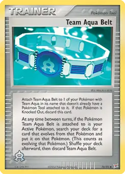 Team Aqua Belt Pokemon card from Team Magma vs Team Aqua
