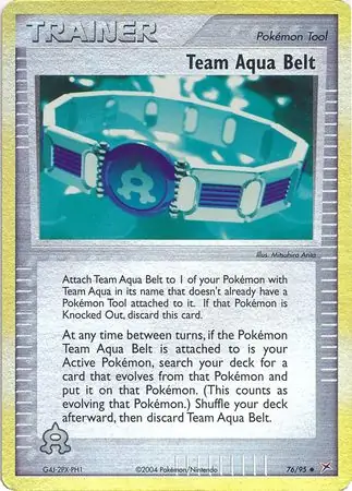 Team Aqua Belt Reverse Holo Pokemon card from Team Magma vs Team Aqua