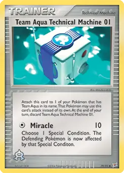 Team Aqua Technical Machine 01 Pokemon card from Team Magma vs Team Aqua