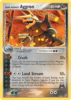 Team Magma's Aggron Holo Pokemon card from Team Magma vs Team Aqua